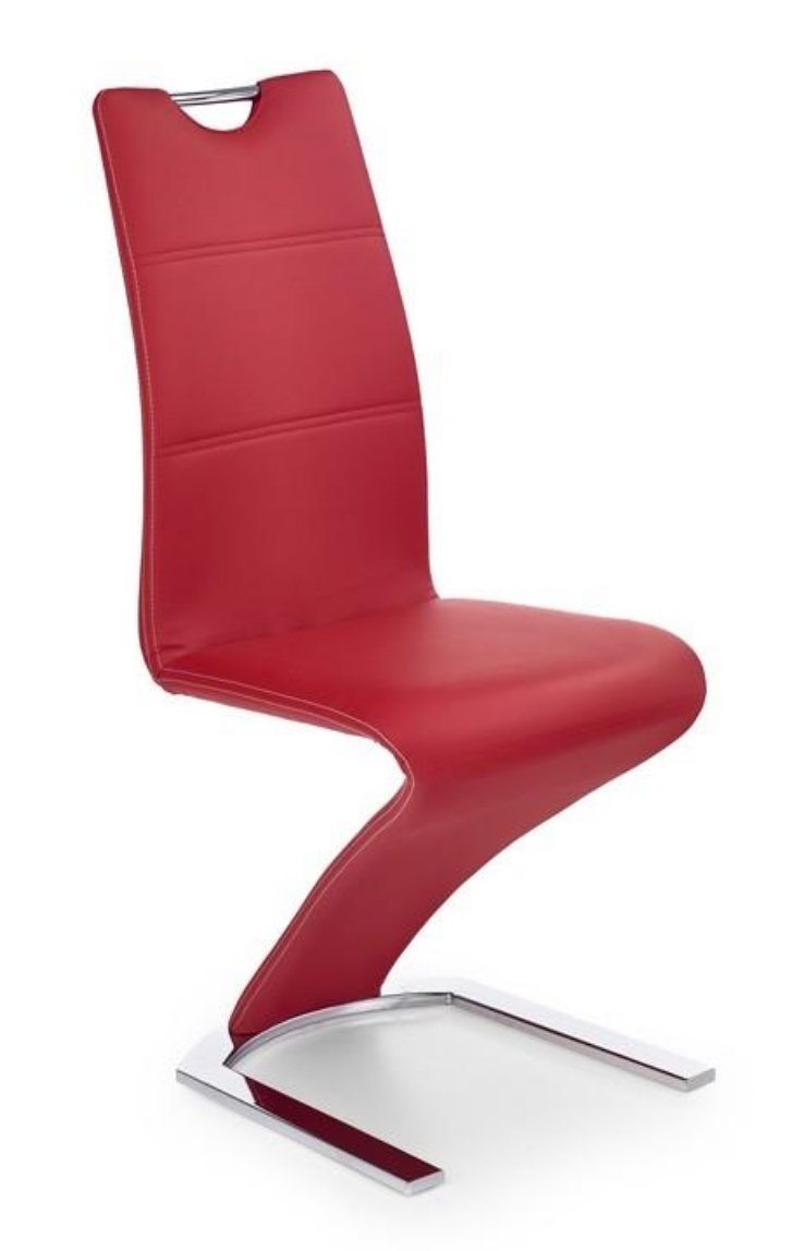 krzesła nowoczesne, czerwone, chromowane
